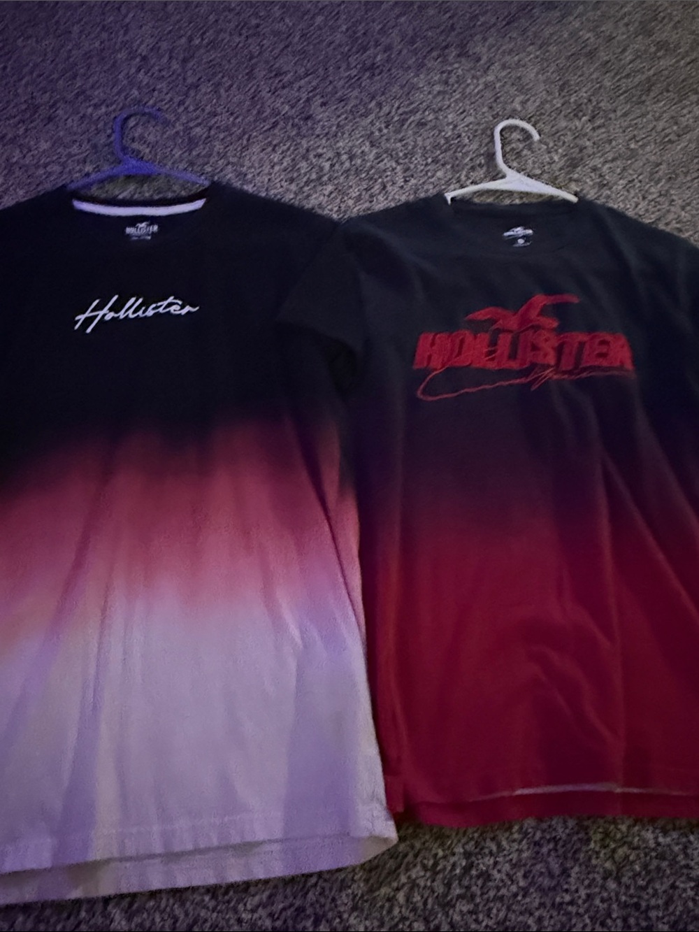 Hollister Ombre Long-Sleeve Tees in Black, Red,white